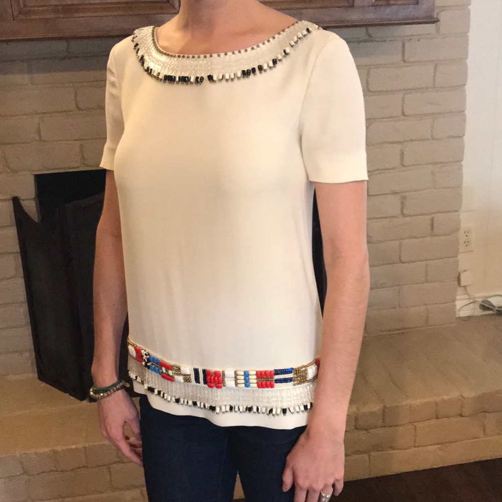 Stunning Tory Burch beaded blouse
